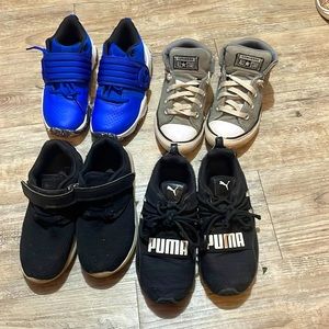 Size 1Y boy shoe lot under-armor worn for gym only a handful of time like new!